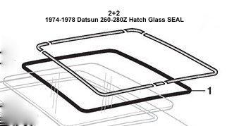 New rear hatch glass seal datsun nissan 260z 280z 1974-1978