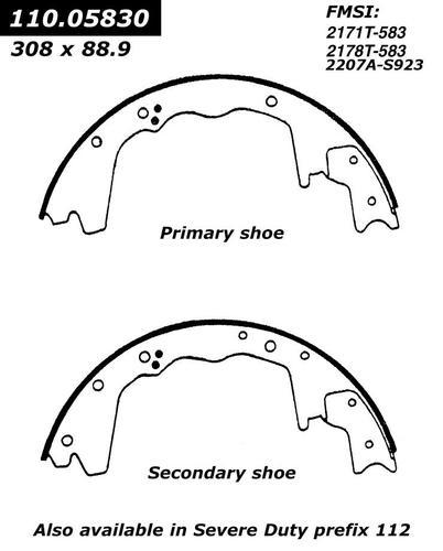 Centric 112.05830 brake pad or shoe, rear-severe duty brake shoe