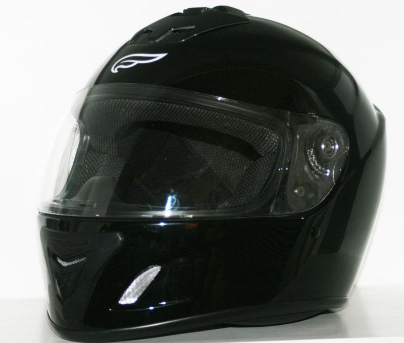 Fulmer glossy black full face size large motorcycle helmet af n4 with helmet bag