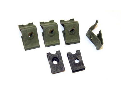 1964-1966 ford mustang instrument bezel top retaining clips - set of 6