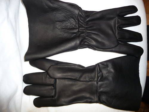 #7998 small tough goatskin leather motorcycle police 5" gauntlet gloves