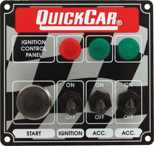 Quickcar racing products 4-5/8 x 4-3/8 in dash mount switch panel p/n 50-025