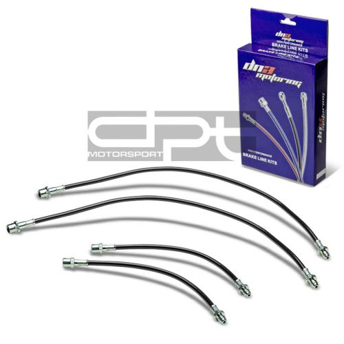 For mr2 sw20 replacement front/rear stainless hose black pvc coated brake lines