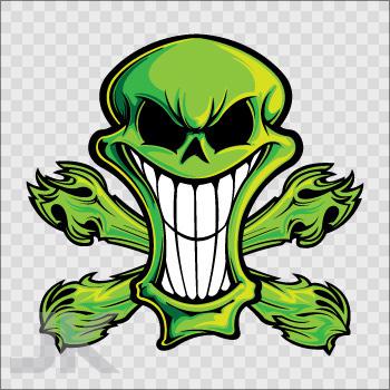 Decal sticker skull skulls smile crossbones black eyes 0500 ab4z6