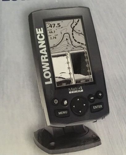 New lowrance mark-4 chirp fish finder / chartplotter with transducer &amp; basemap