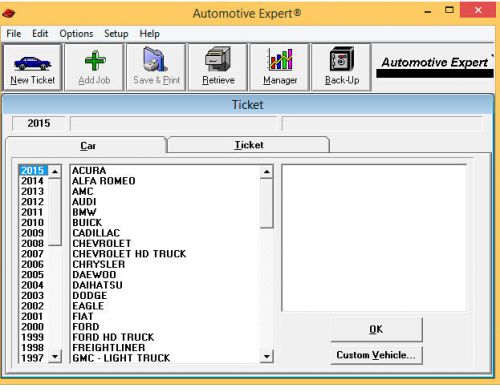 New automotive shop expert 2015 version unit database ticket invoice management