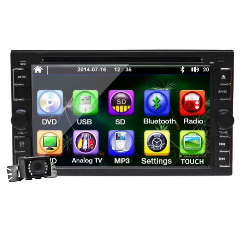 Double 2 din 6.2" in dash stereo car dvd mp3 player bluetooth radio ipod camera