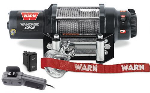 Warn vantage utv 4000lb winch w/mount polaris02-08raner fullxp 4x4,2x4,tm500/700