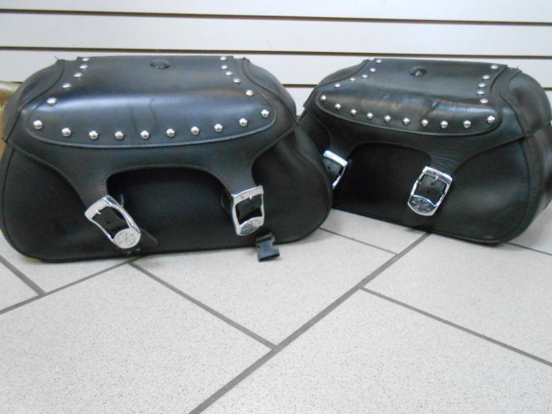 Yamaha genuine leather studded silverado saddlebags
