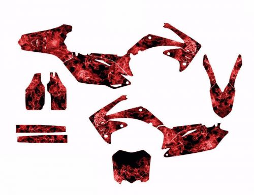 Crf 450r graphics kit for 2009 2010 2011 2012 honda no9500 red zombie skull