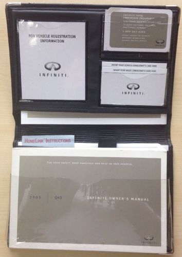 2005 infiniti q45 q 45 original owner&#039;s owners user manual book set w/ case