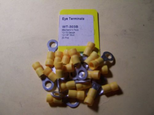 Electrical terminals - eye terminal mechanic pack - 12-10 ga, 12-1/4&#034; stud, 20pc