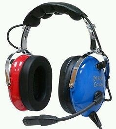Headset  - pilot cadet/child headset - red/blue