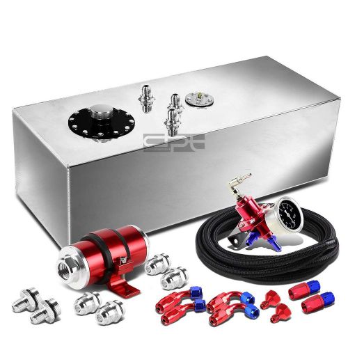 15 gallon top-feed gas reserved tank+line+pressure regulator+inline filter red