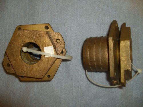 Bronze shaft log 1-1/4" 22964 hose barb 2-1/2" flange 5" new boat marine yacht