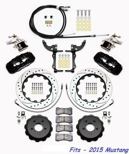 Wilwood aero4-mc4 big brake rear parking brake kit fits 2015 mustang,14&#034; rotors