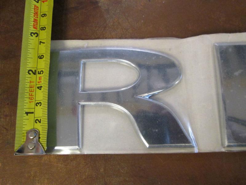 Rinker hard plastic chrome decal 2 1/2" x 24"