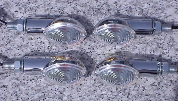 Set of four chrome/clear motorcycle turn signals
