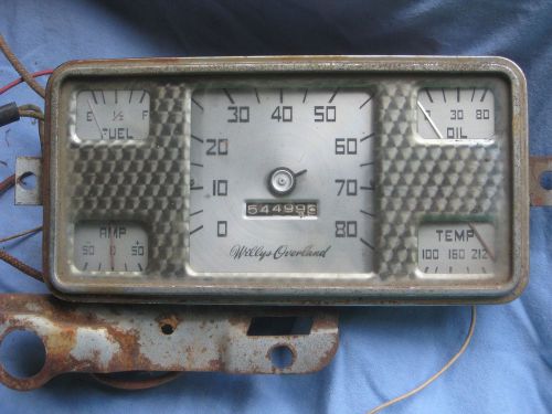 Late 1940s, 1950s, early 1960&#039;s willys overland instrument cluster speedometer