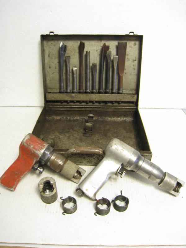 Vintage chicago pneumatic cp712 duty zip gun in metal case 10 extra bits tools