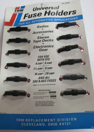 Trw service line universal fuse holder (s) - lot of 12 w/ display - made in usa