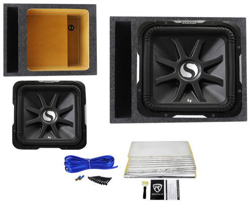 Kicker 15" solo baric l7 s15l7-2 ohm solobaric subwoofer+vented sub box+rockmat