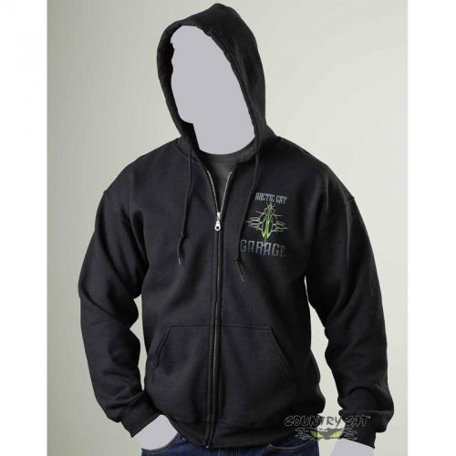 Arctic cat men&#039;s wildcat garage full zip hoodie sweatshirt black atv utv 5258-51