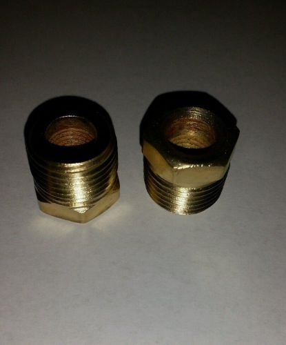 Used brass pipe hex bushing reducer fittings 1/2" male x 1/4" female npt lot 2