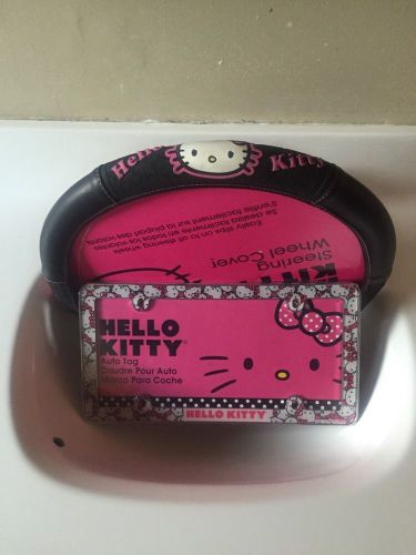 Hello kitty steering wheel cover 6634 with license plate frame 42510