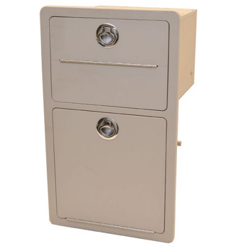 Find MISTY HARBOR TAUPE STARBOARD BOAT HATCH STORAGE / WASTE TRASH BIN