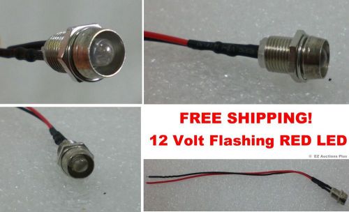 12v volt flashing red led light fake dummy alternating car alarm chrome bezel