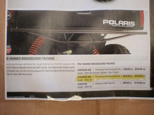 2876530-458 polaris ranger rear pre runner brushguard