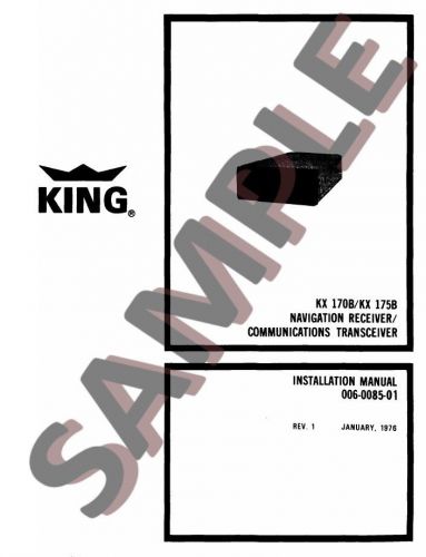 King kx170/175a/b ky195 navcom install maintenance manual complete