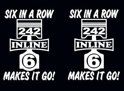 242 inline 6 piston decal set straight 4.0 l six engine emblem sticker i6 decals