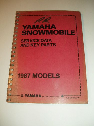 Yamaha 1987  service data  key parts manual br250 cf300 ec340 et340 pz480 ex570