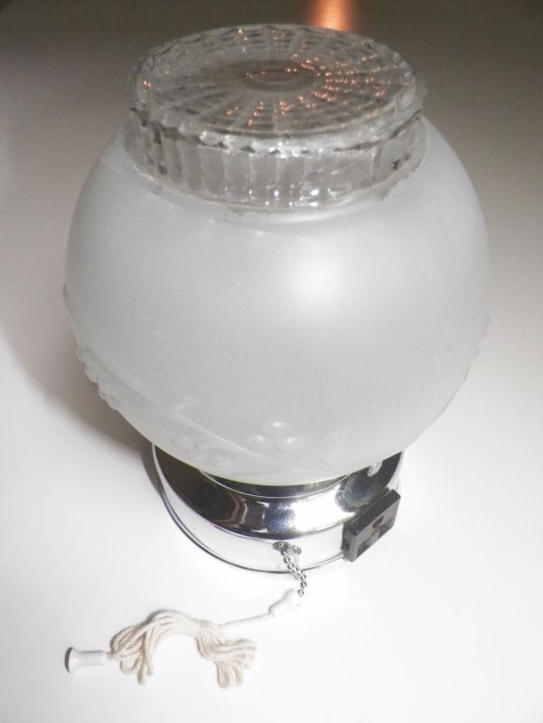 Vintage travel trailer shasta dining room grapevine glass globe w/chrome fixture