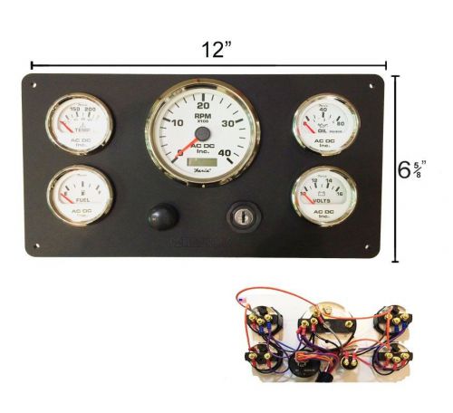 Caterpillar marine engine instruments panel custom with wiring harness pigtail