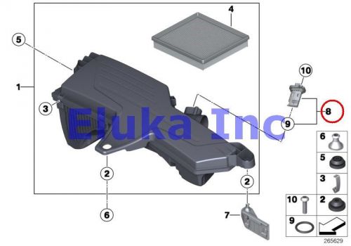 Bmw genuine fuel system intake muffler hot-film air mass meter e84 e89 f06 f10 f