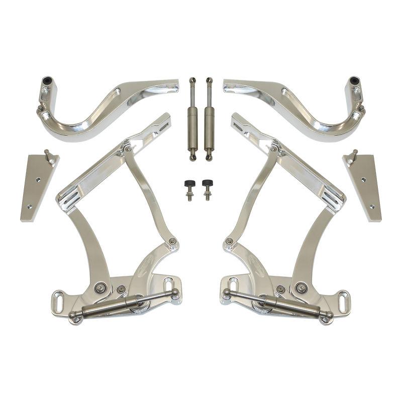 1966 1967 pontiac gto lemans billet hood trunk hinges kit. aluminum made in usa.