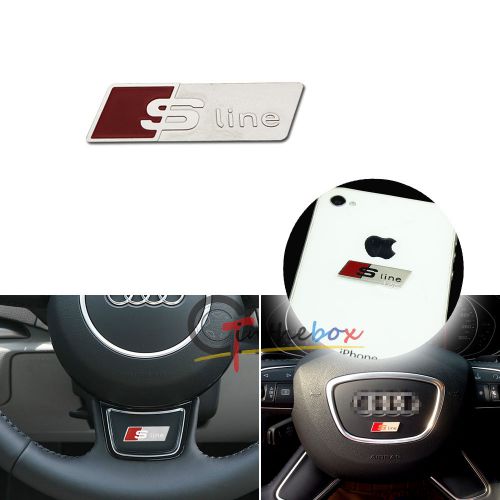 1pc sline slim aluminum decal sticker for audi steering wheel decoration, etc