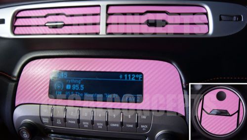 2010-2015 camaro pink carbon fiber interior dash decal kit sticker - chevy vent