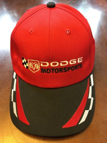 Brand new dodge motorsports mopar racing red black white embroidered hat/cap