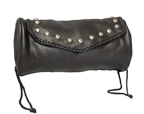 Allstate leather genuine soft leather universal motorcycle tool bag studded w/