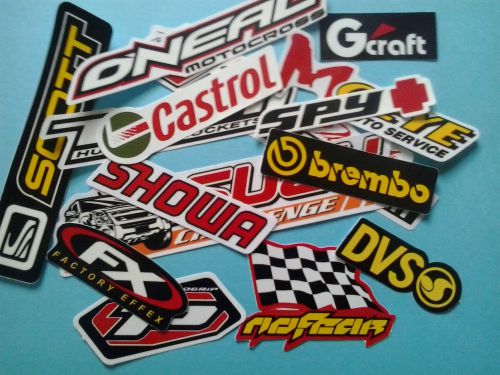 Showa/no fear + 15 pc motocross dirt bike atv atc sticker set