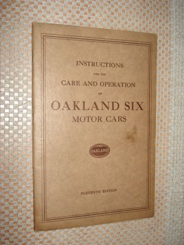 1925 oakland six operators manual owners guide original glove box book rare!!
