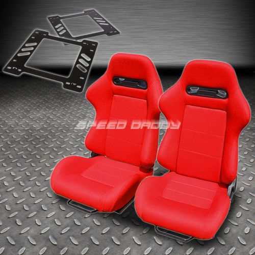 Pair type-r red cloth reclining racing seat+bracket for 78-88 monte carlo a/g