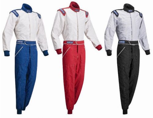 Sparco sprint 06 bi-color nomex driving suit black/pearl sz 62, red/white sz 60