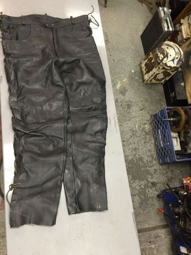 Leather biker pants