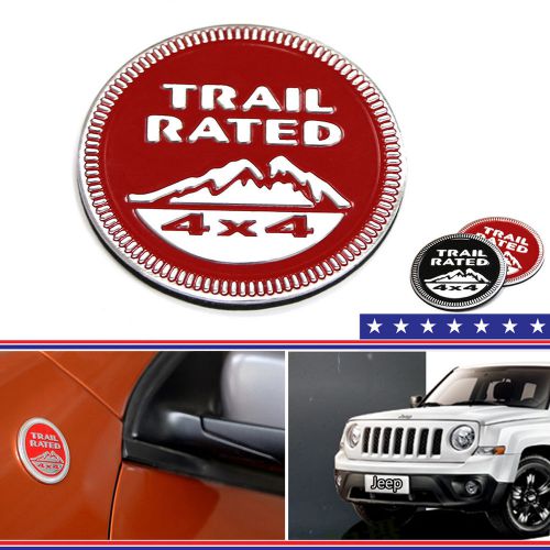 Hot 3d trail rated 4x4wd emblem decal badge sticker red 4x4wd off road suv