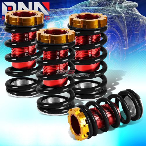 Black adjustable 1-4&#034;red scale suspension coilover spring for 88-00 eg ek em dc